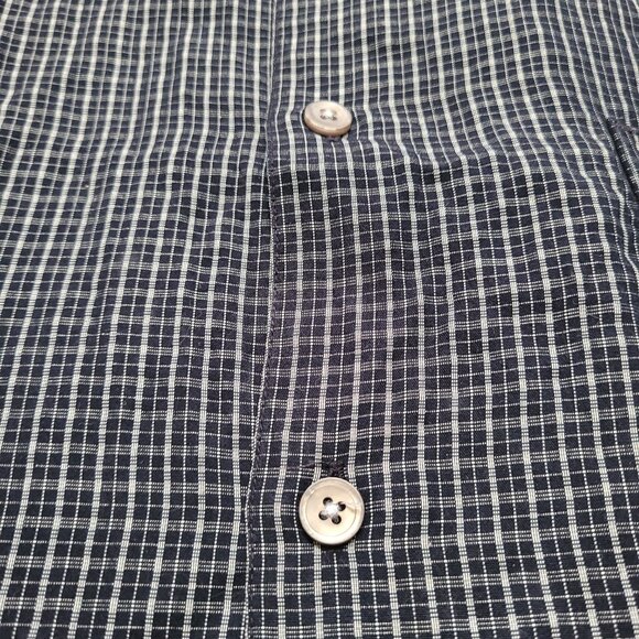 Perry Ellis Button up Shirt Plaid & Gingham Set of 2 Short Sleeves Collar Pocket - Picture 8 of 11